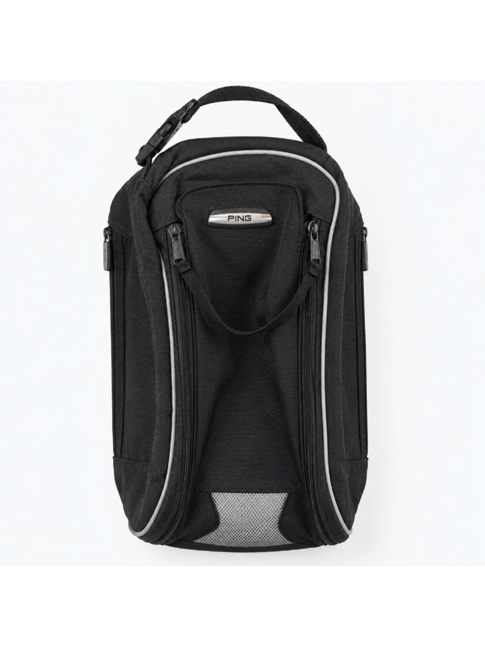 PING Black Golf Shoe Bag Travel Carry Case Organizer Zipper Compartments